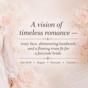 A-Line Ivory Wedding Dress Exquisite Elegance | Size 14/40