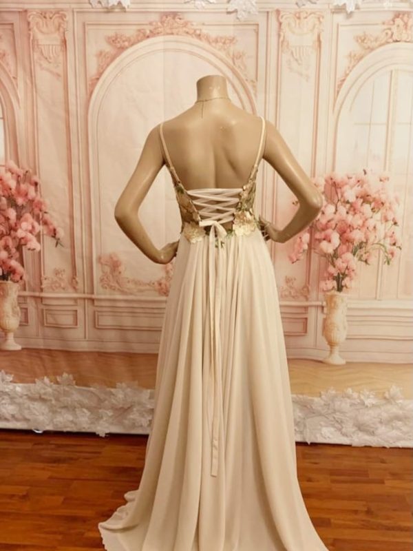 A-line dress, illusion Corset, floral lace bodice lace-up back, Pretoria East